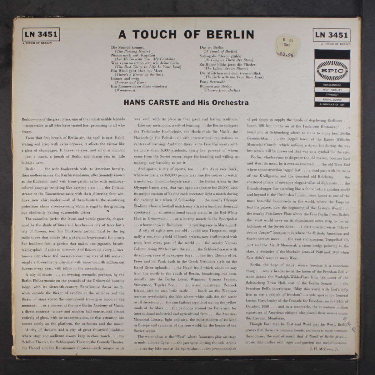 a touch of berlin by HANS CARSTE