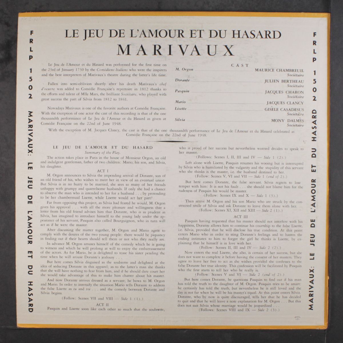 marivaux: le jeu de l'amour ... by COMEDIE FRANCAISE