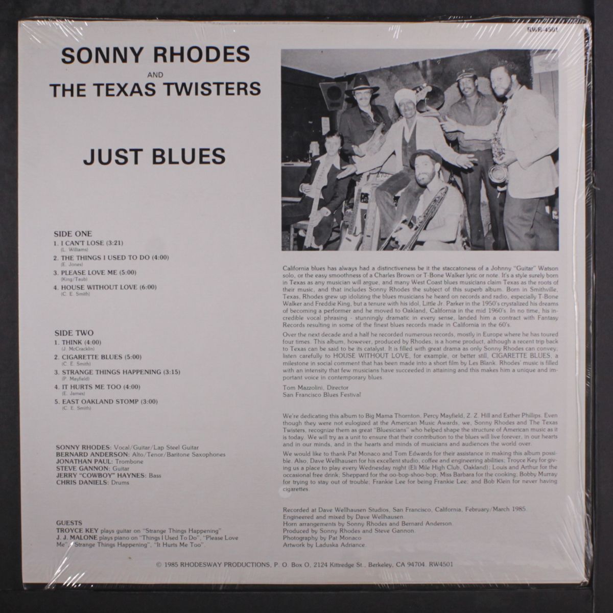 just blues by SONNY RHODES