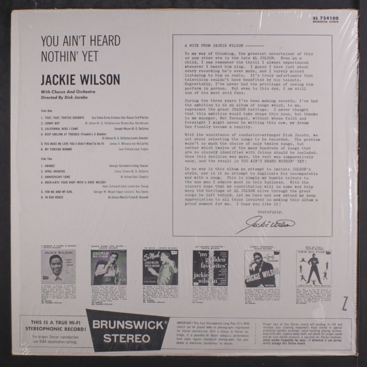you ain't heard nothin' yet by JACKIE WILSON