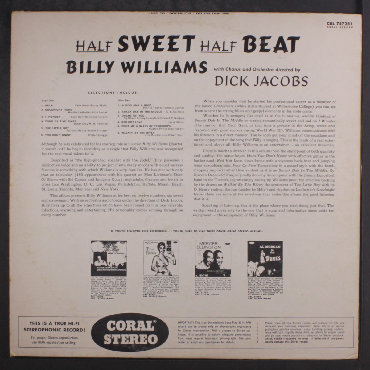 half sweet half beat by BILLY WILLIAMS