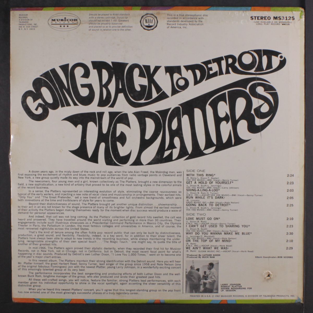 going back to detroit by PLATTERS
