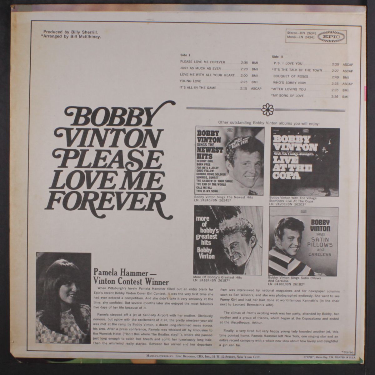please love me forever by BOBBY VINTON