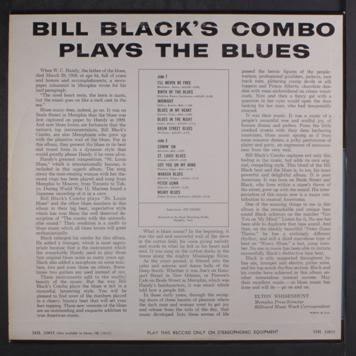 plays the blues by BILL BLACK'S COMBO