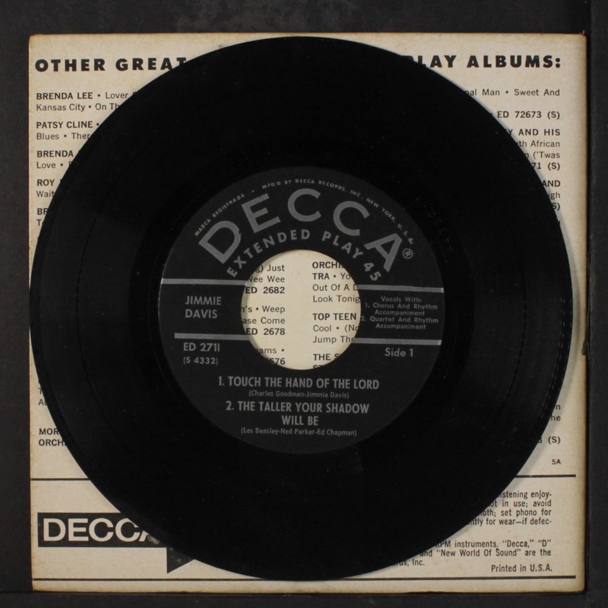 touch the hand of the lord by JIMMIE DAVIS