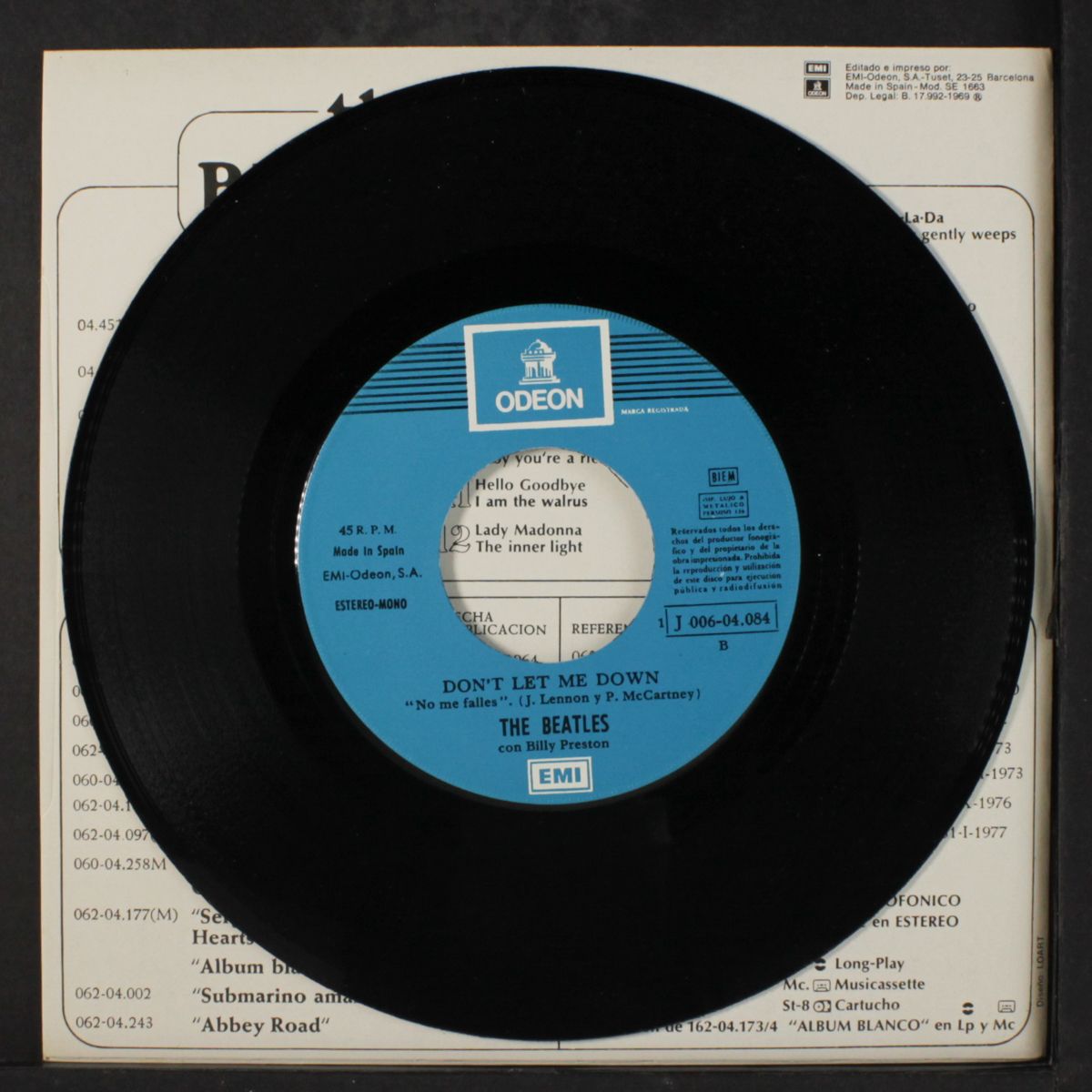 get back / don't let me down by BEATLES (WITH BILLY PRESTON)