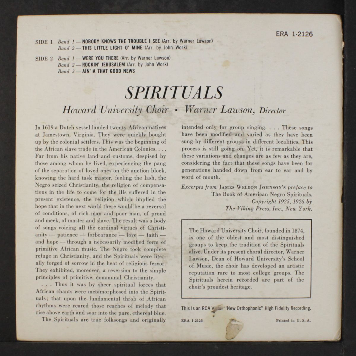 spirituals by HOWARD UNIVERSITY CHOIR