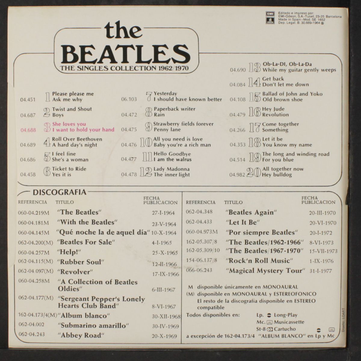 she loves you / i want to hold your hand by BEATLES
