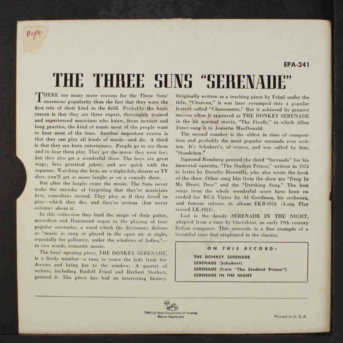 serenade by THREE SUNS