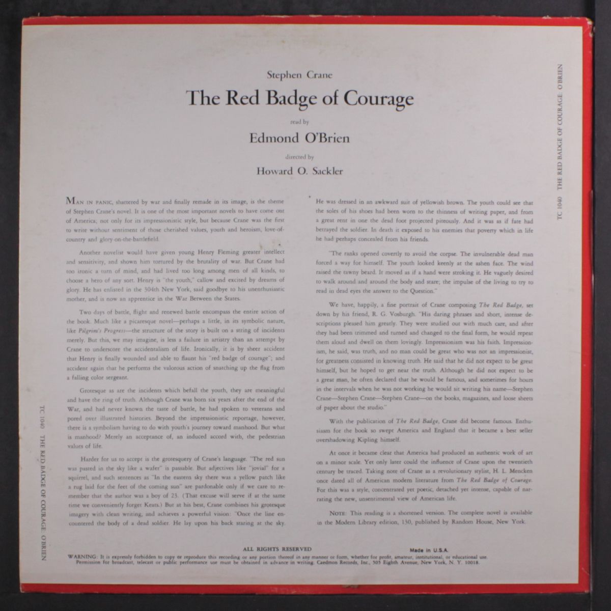 the red badge of courage by STEPHEN CRANE