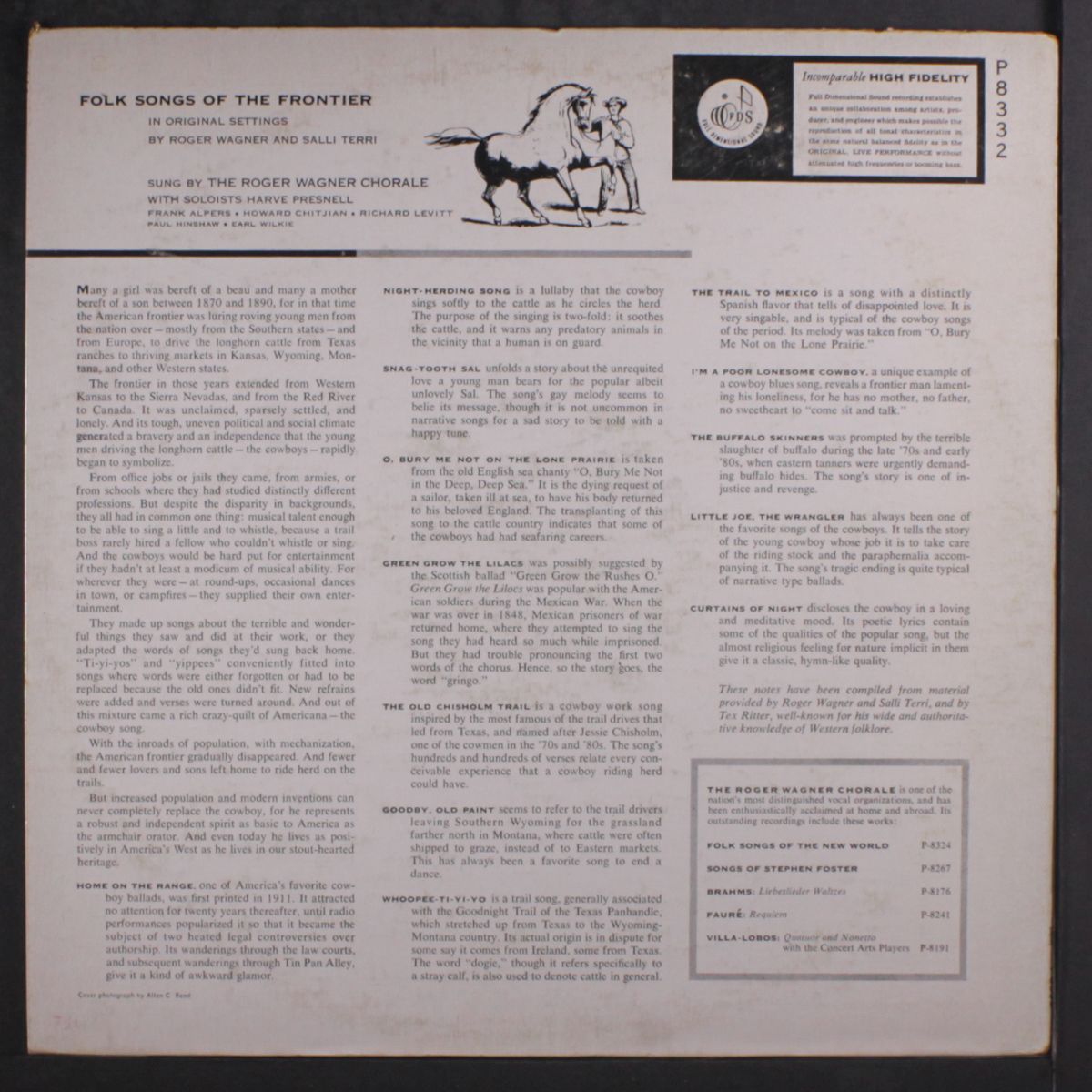 folk songs of the frontier by ROGER WAGNER CHORALE