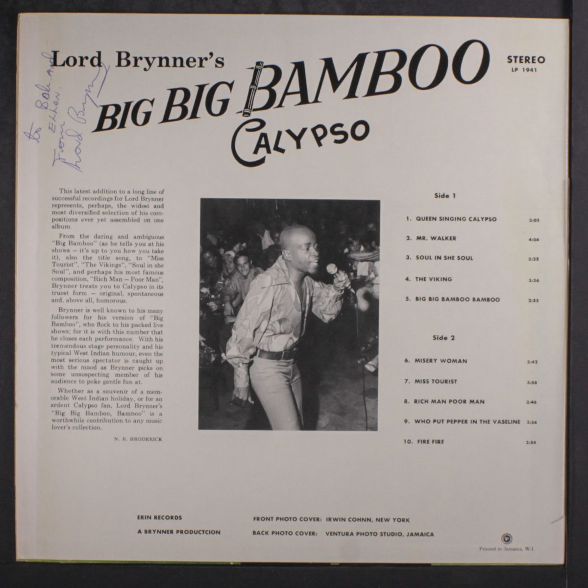 big big bamboo calypso by LORD BRYNNER