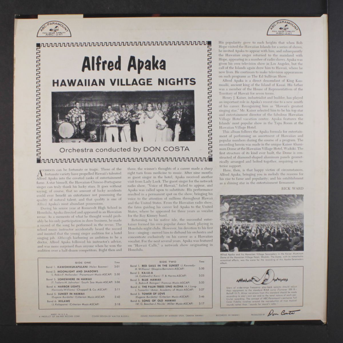 hawaiian village nights by ALFRED APAKA