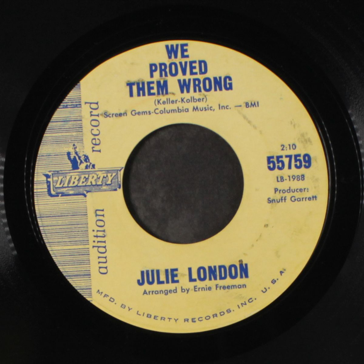 you're free to go / we proved them wrong by JULIE LONDON