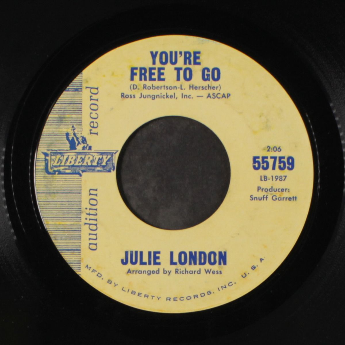 you're free to go / we proved them wrong by JULIE LONDON