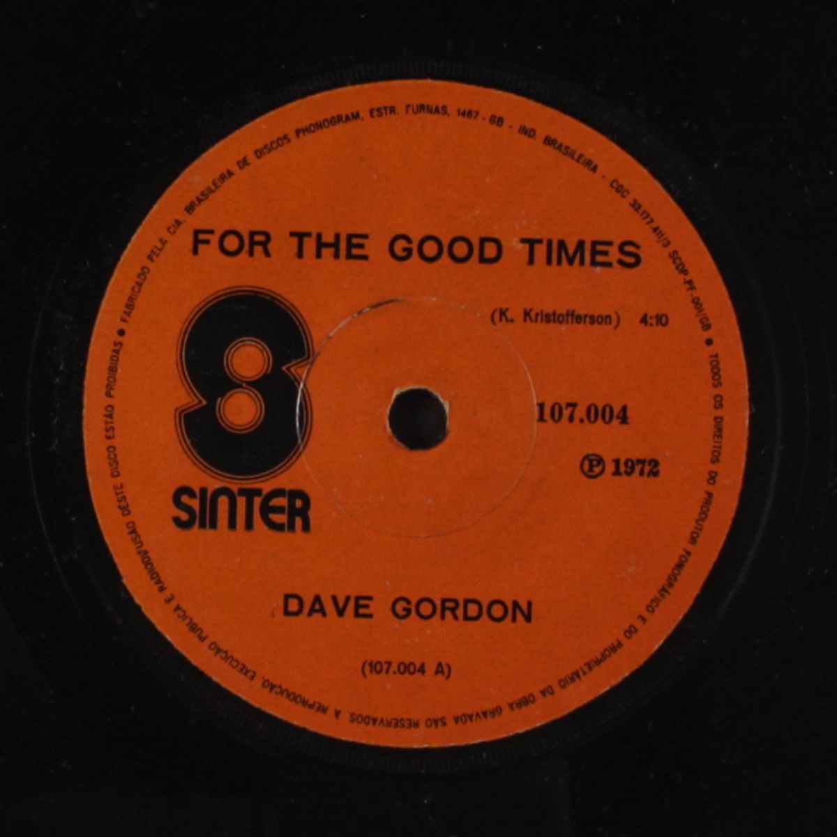 for the good times / loop di love by DAVE GORDON