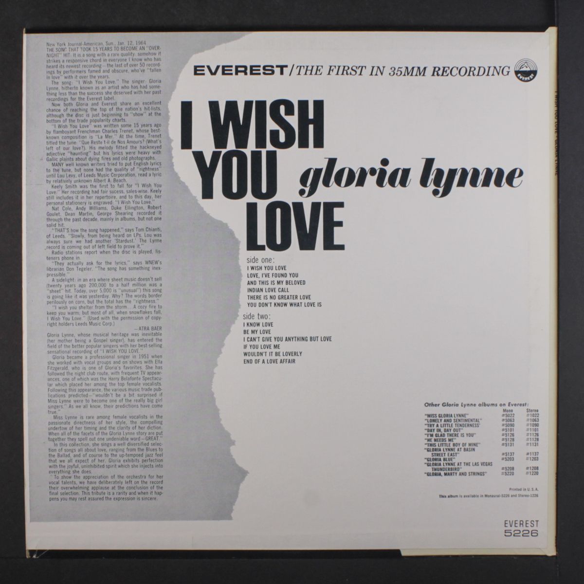 i wish you love by GLORIA LYNNE