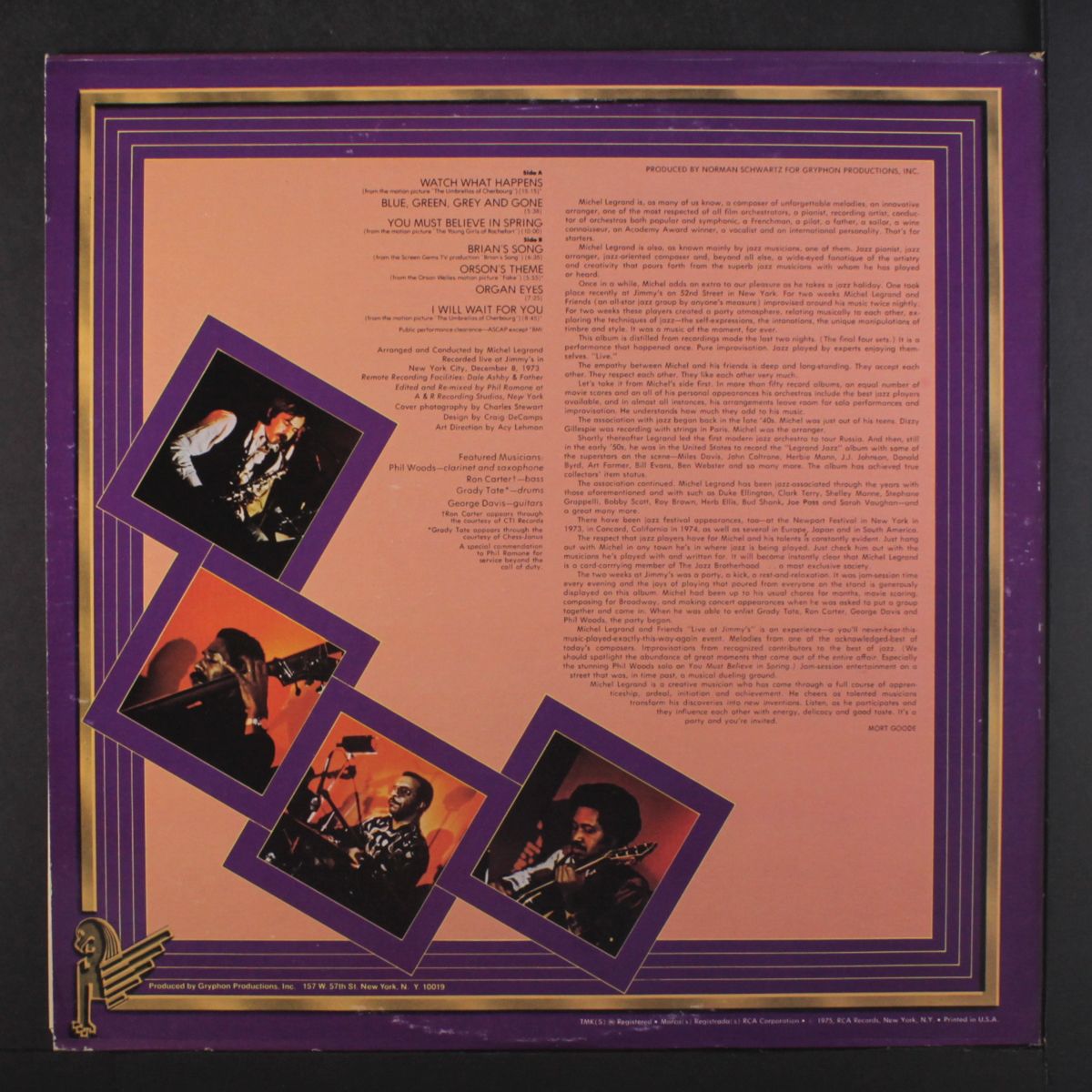 recorded live at jimmy's by MICHEL LEGRAND