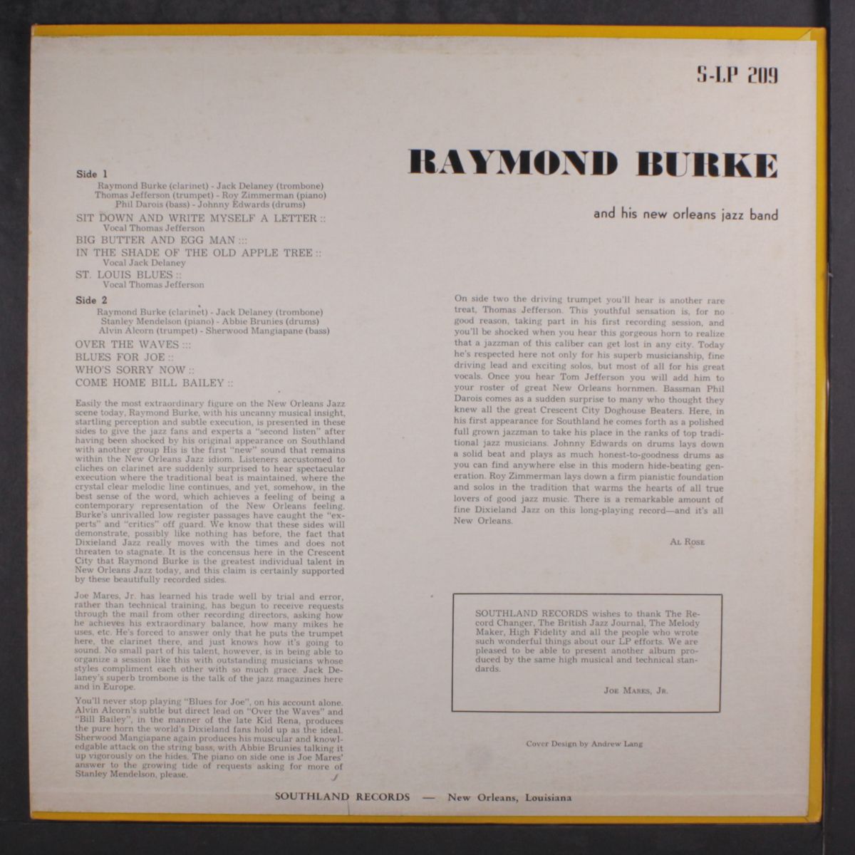 & his new orleans jazz band by RAYMOND BURKE