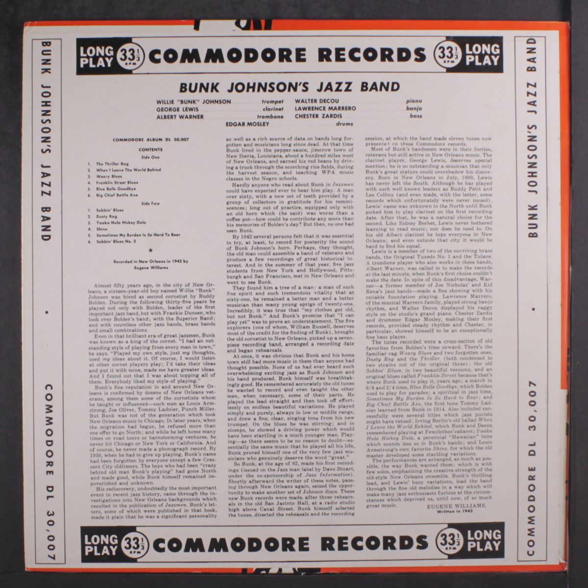 and his new orleans jazz band by BUNK JOHNSON