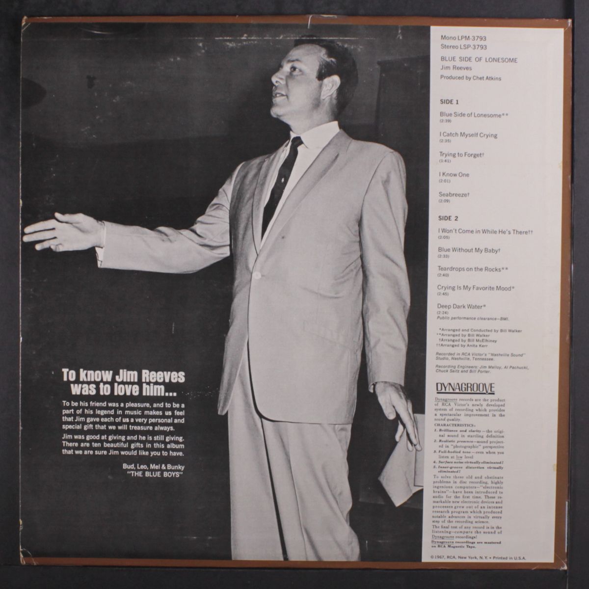 blue side of lonesome by JIM REEVES