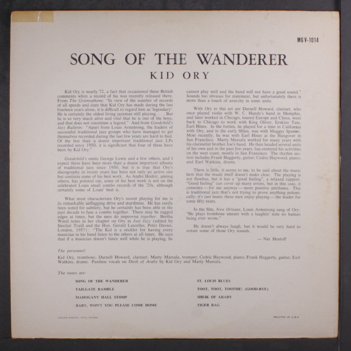 song of the wanderer by KID ORY