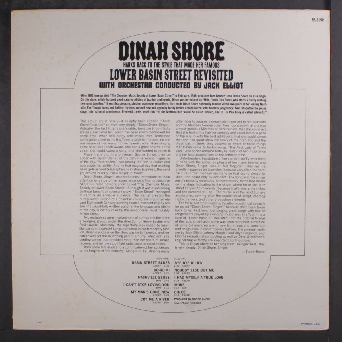 lower basin street revisited by DINAH SHORE
