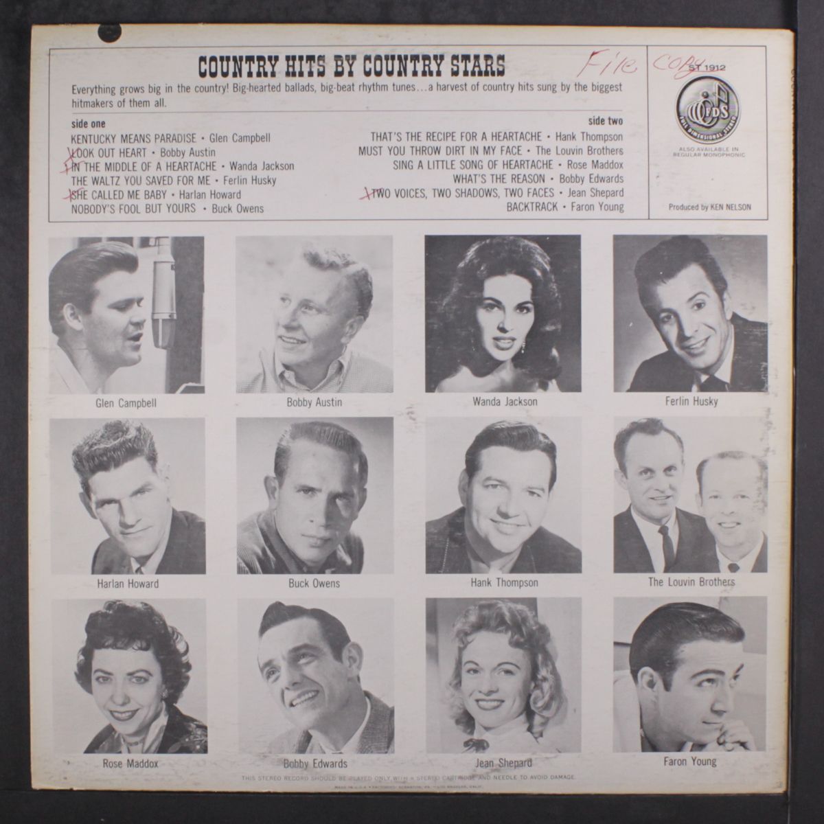 country hits by country stars by VARIOUS