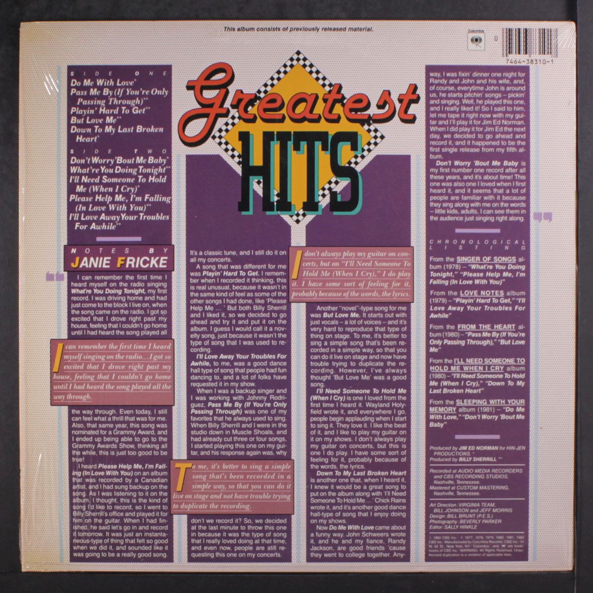 greatest hits by JANIE FRICKE