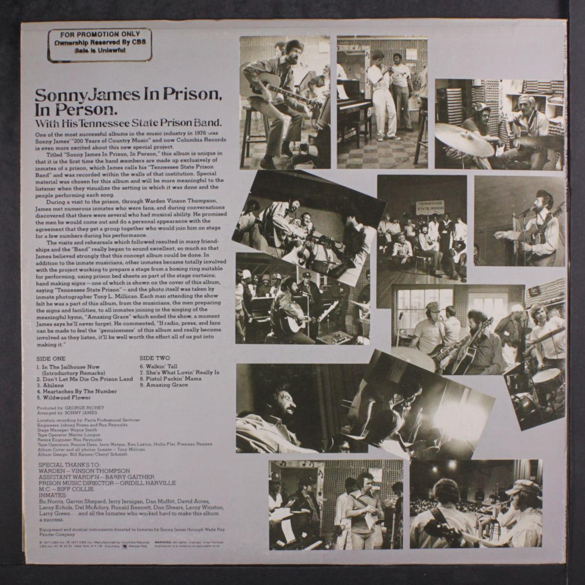 in prison, in person by SONNY JAMES