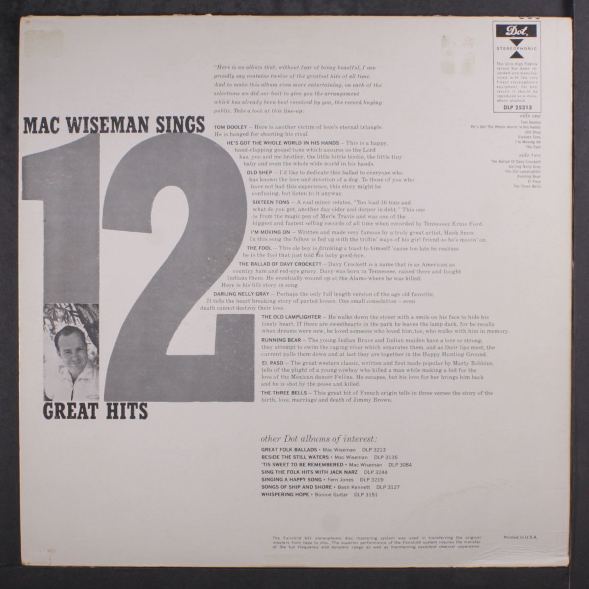 sings 12 great hits by MAC WISEMAN