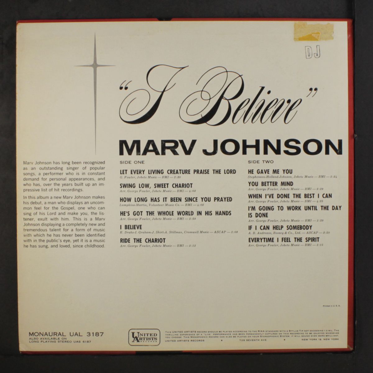i believe by MARV JOHNSON