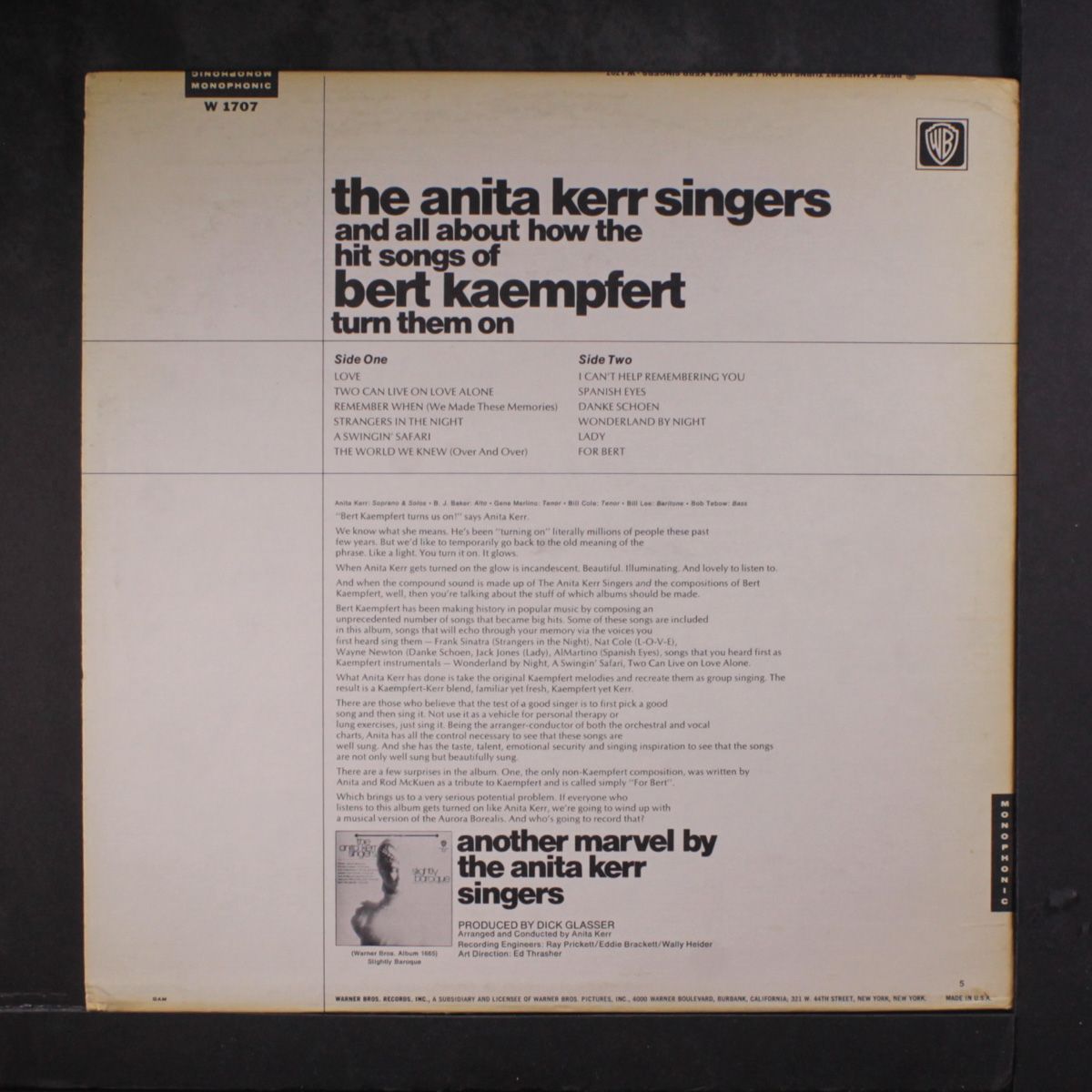 bert kaempfert turns us on! by ANITA KERR QUARTET