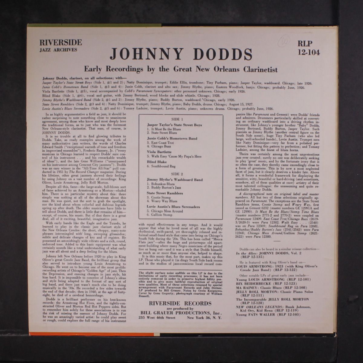 new orleans clarinet by JOHNNY DODDS
