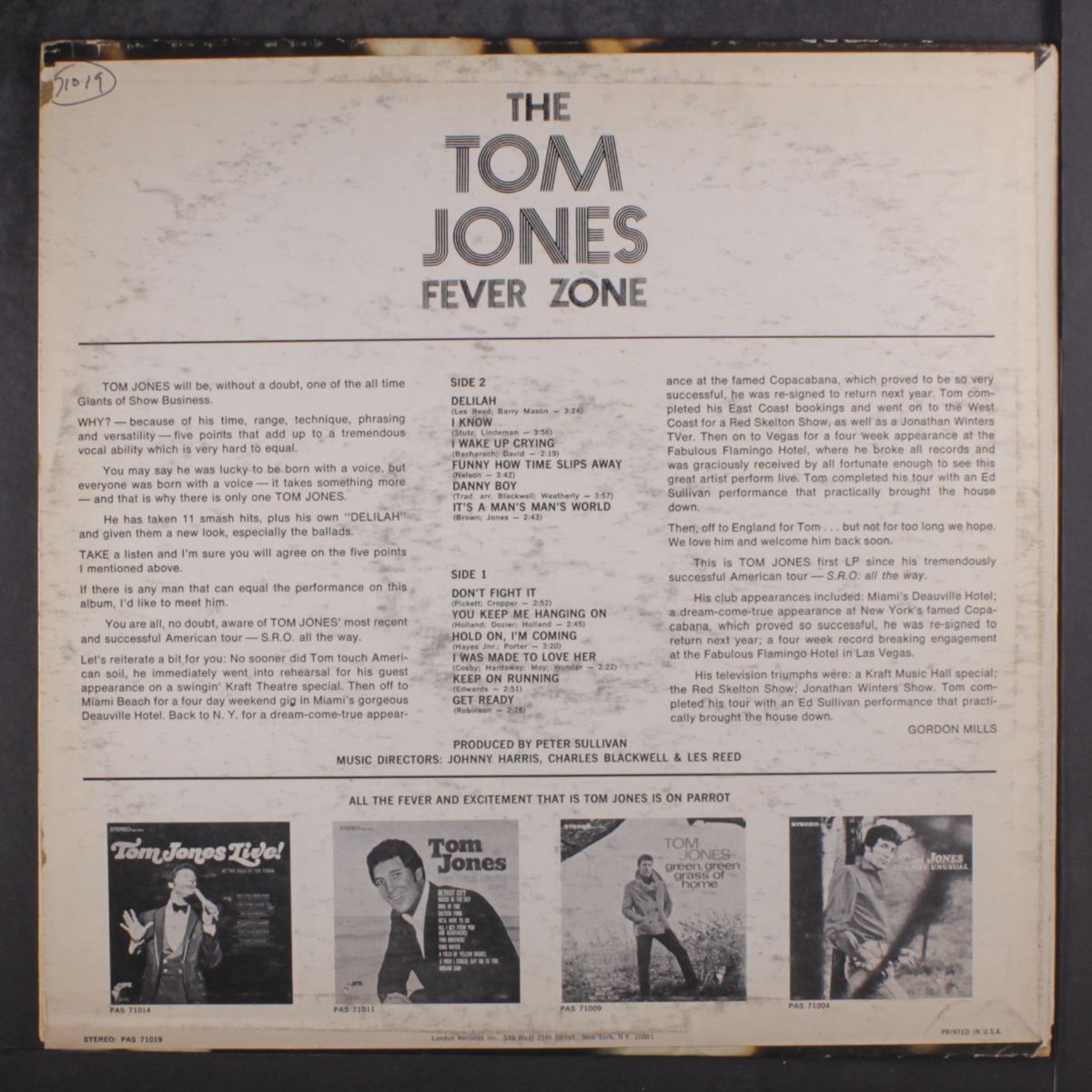 the tom jones fever zone by TOM JONES