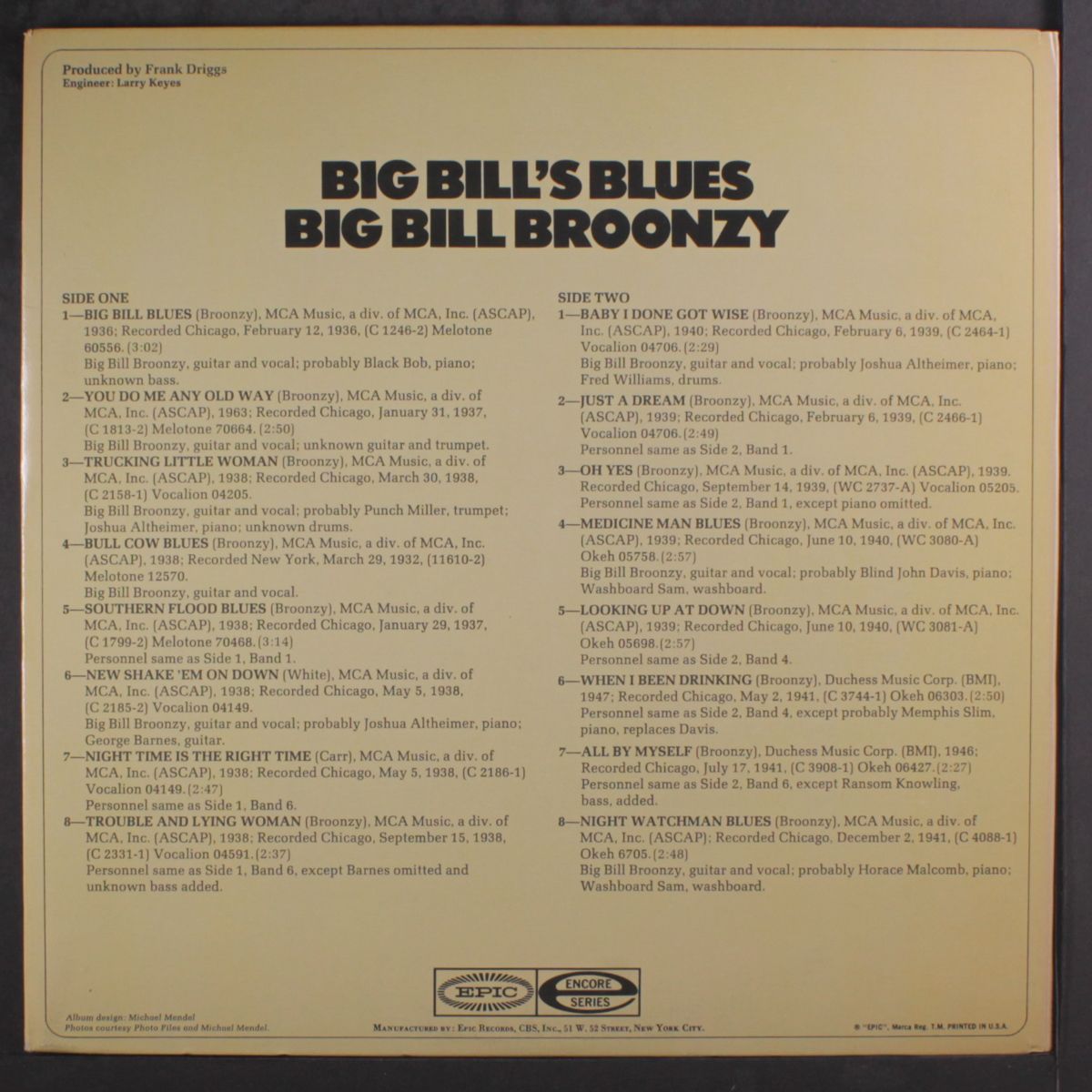 big bill's blues by BIG BILL BROONZY