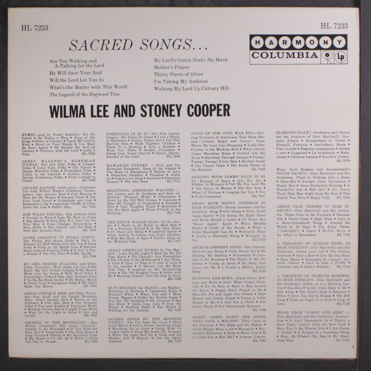 sacred songs by WILMA LEE & STONEY COOPER