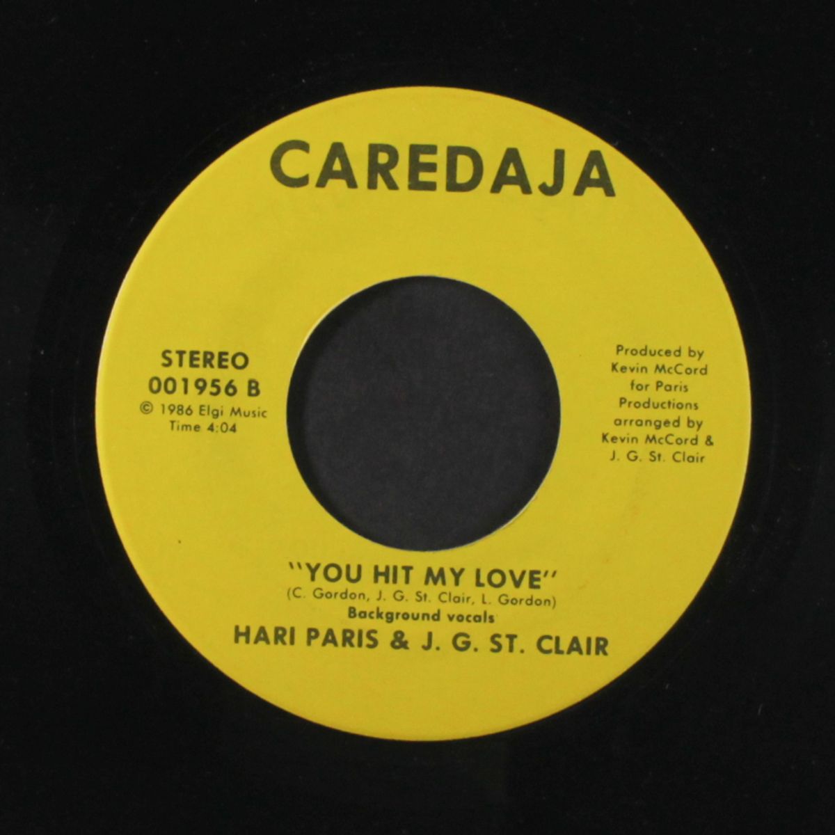 you hit my love / background vocals by HARI PARIS & J.G. ST. CLAIR
