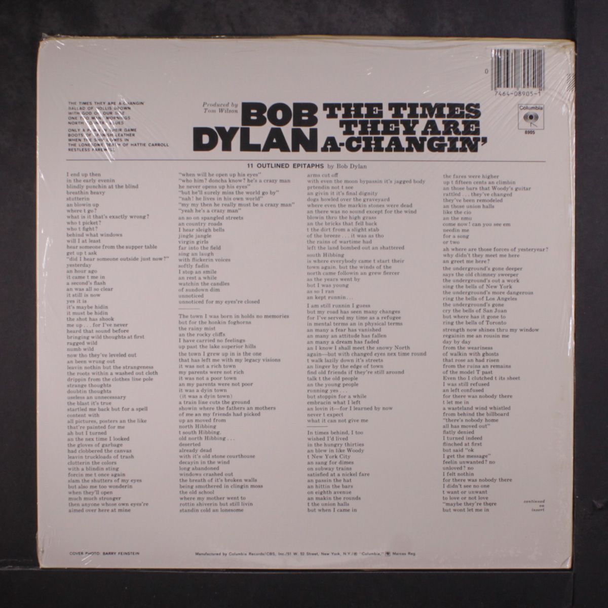 the times they are a-changin' by BOB DYLAN