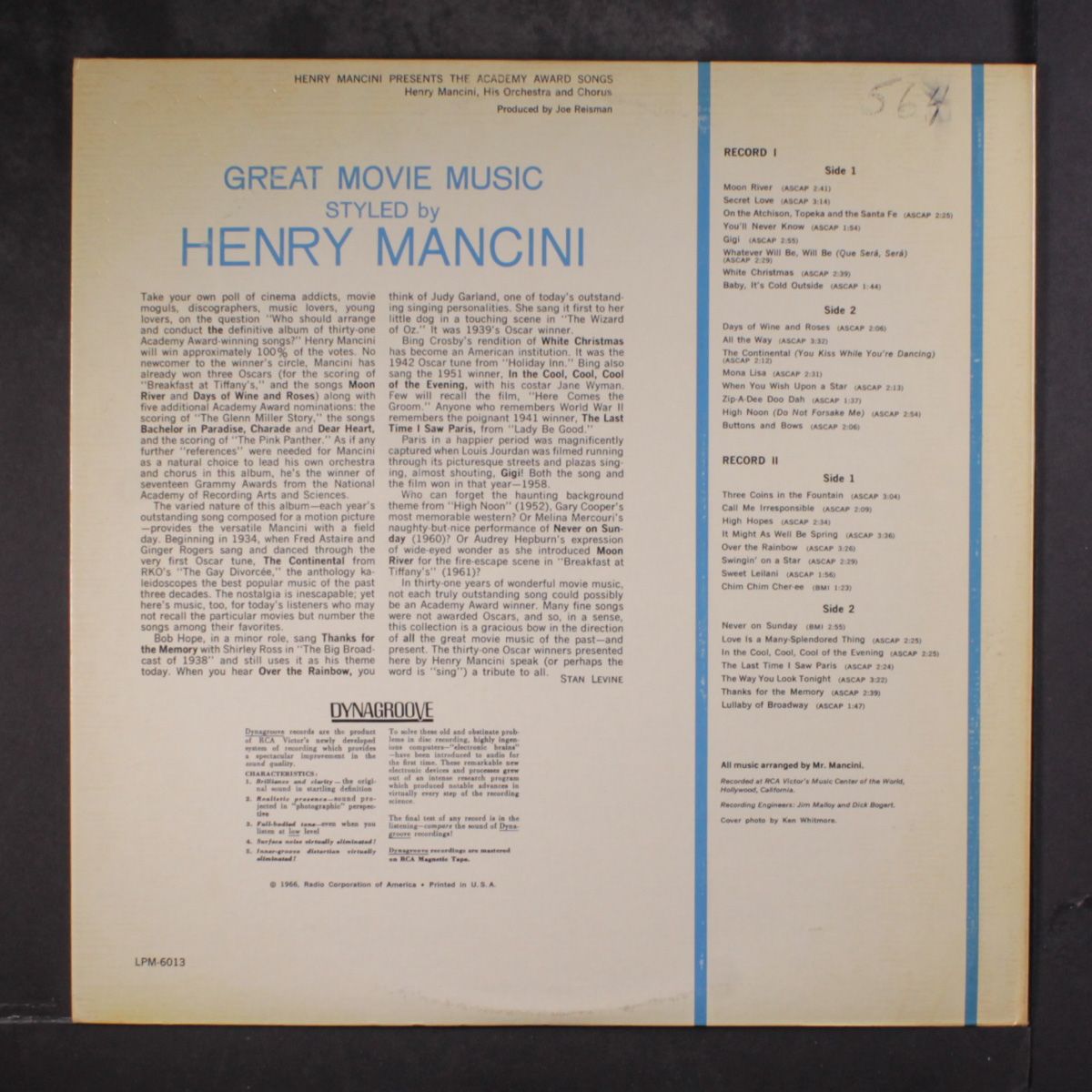 the academy award songs by HENRY MANCINI