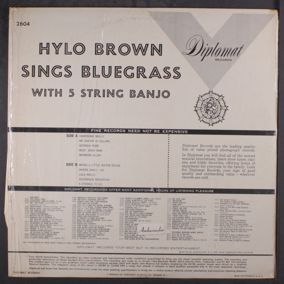 sings blue grass with 5 string banjo by HYLO BROWN