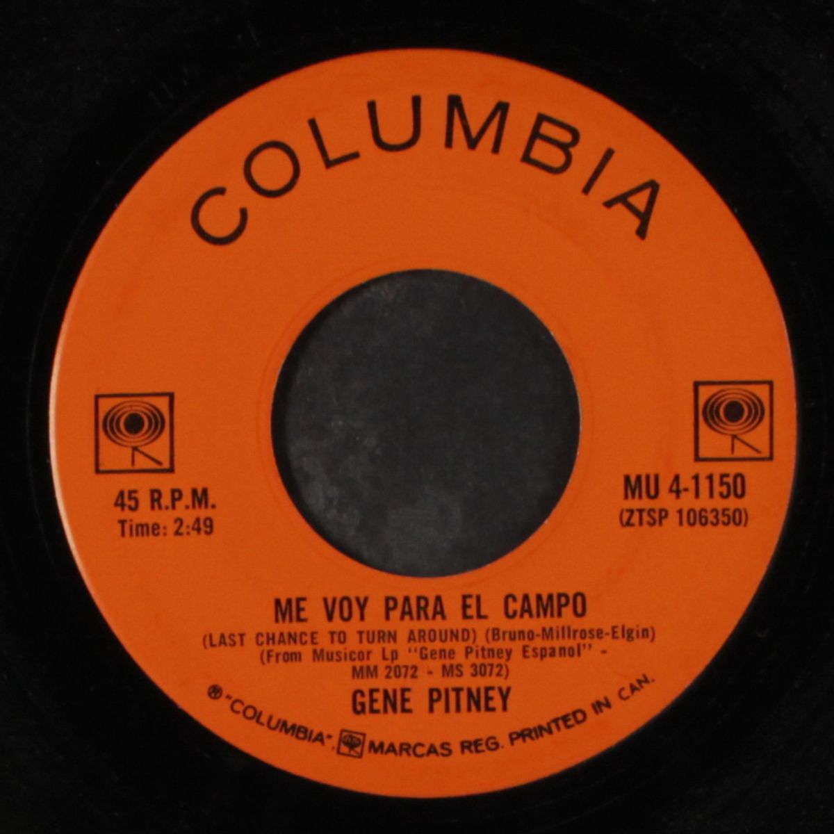 hojas muertas / me voy para el campo by GENE PITNEY