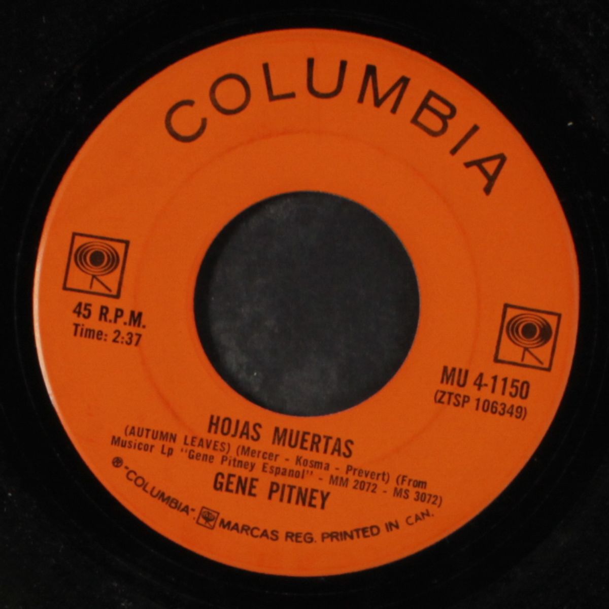hojas muertas / me voy para el campo by GENE PITNEY