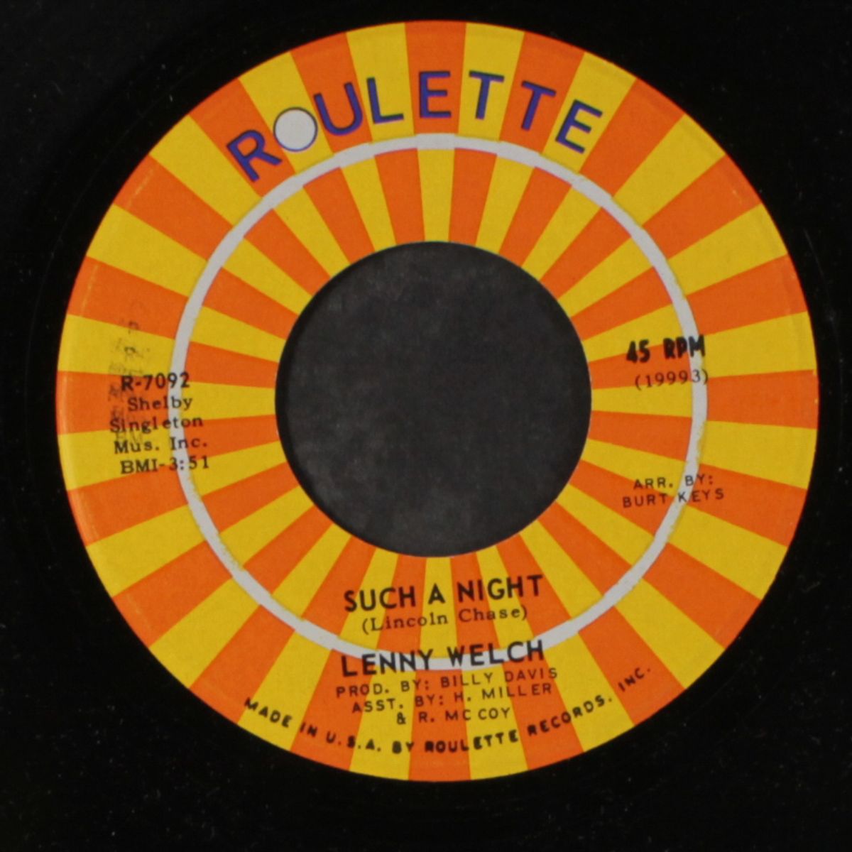 such a night / i'm sorry by LENNY WELCH