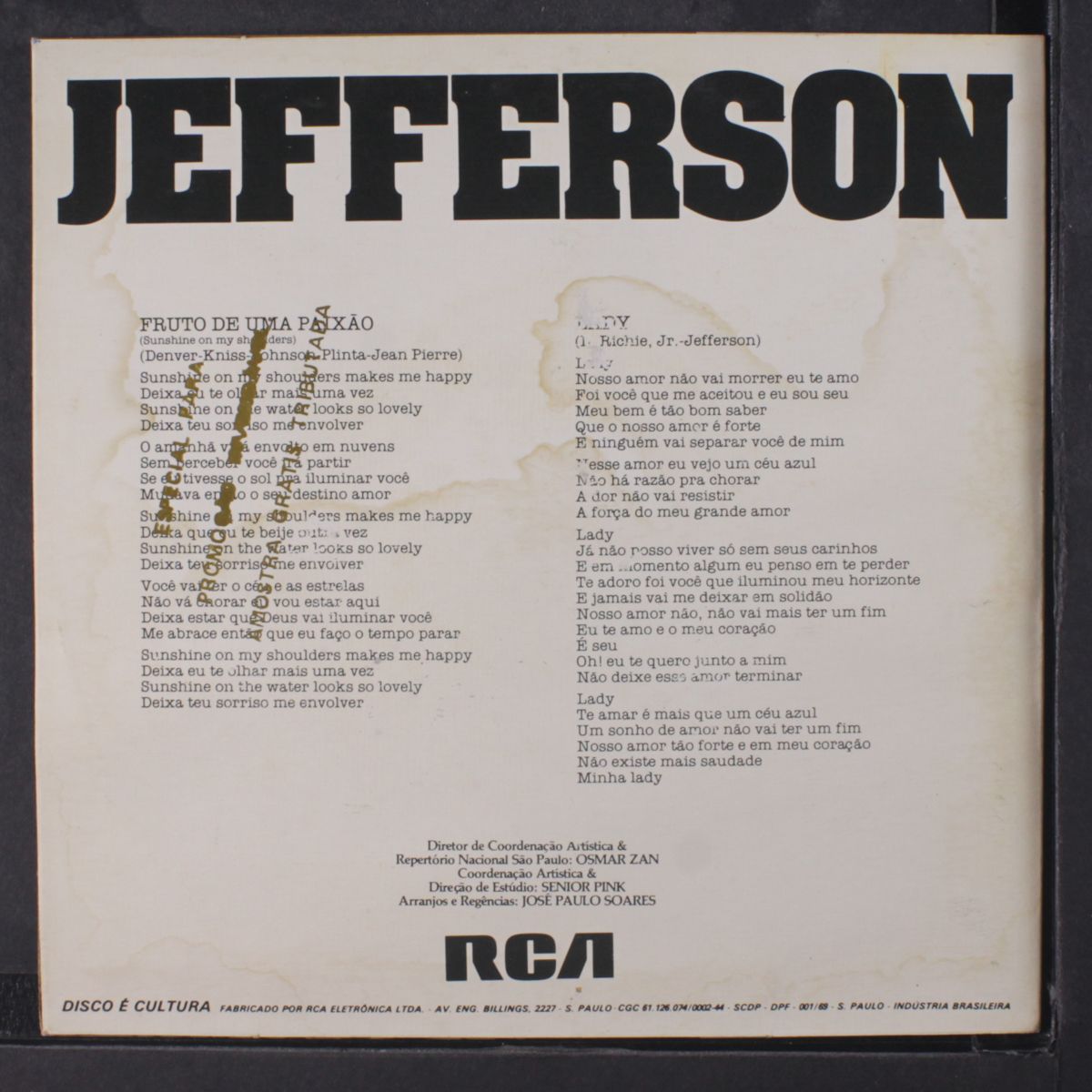 fruto de uma paixao / lady by JEFFERSON