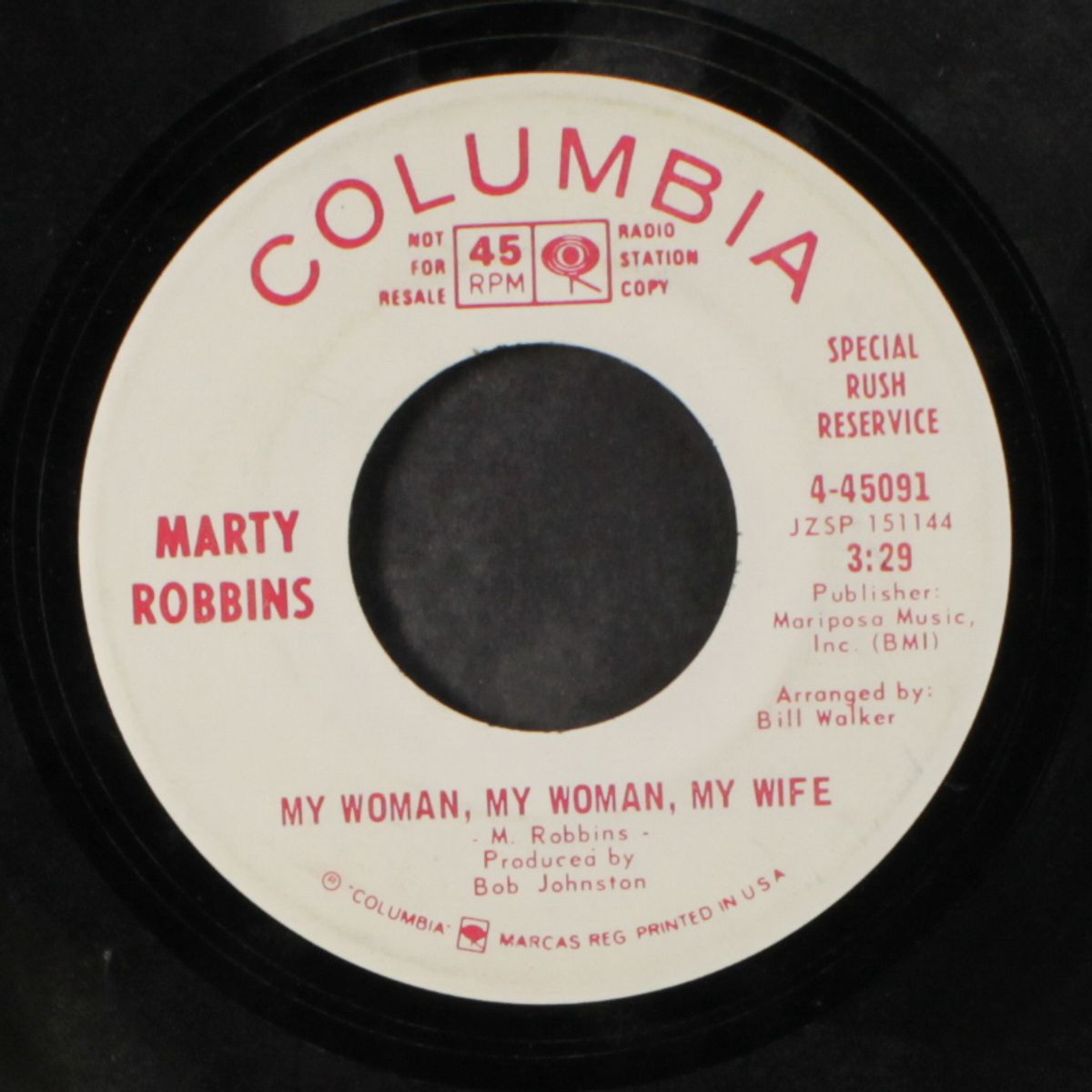 my woman, my woman, my wife by MARTY ROBBINS
