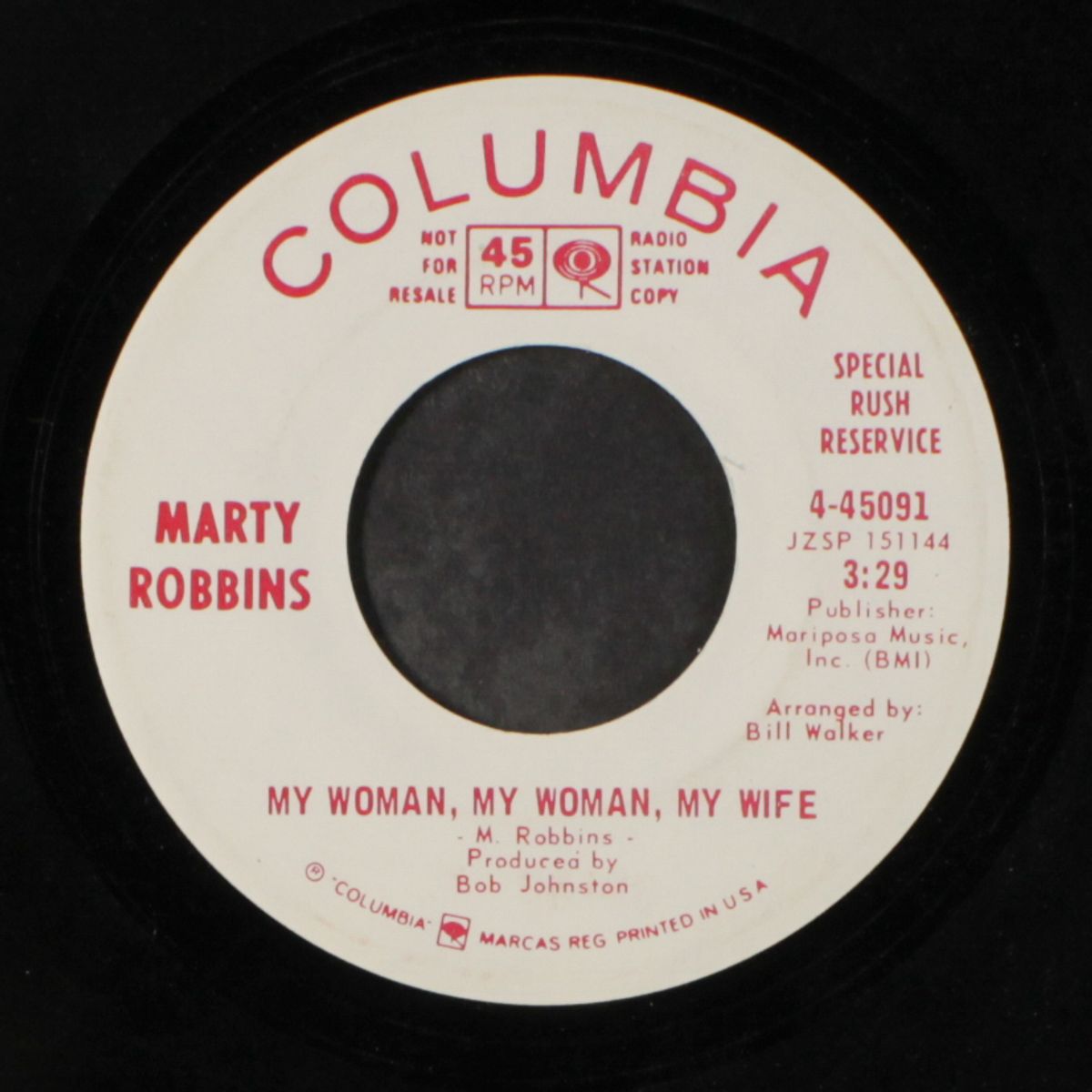 my woman, my woman, my wife by MARTY ROBBINS