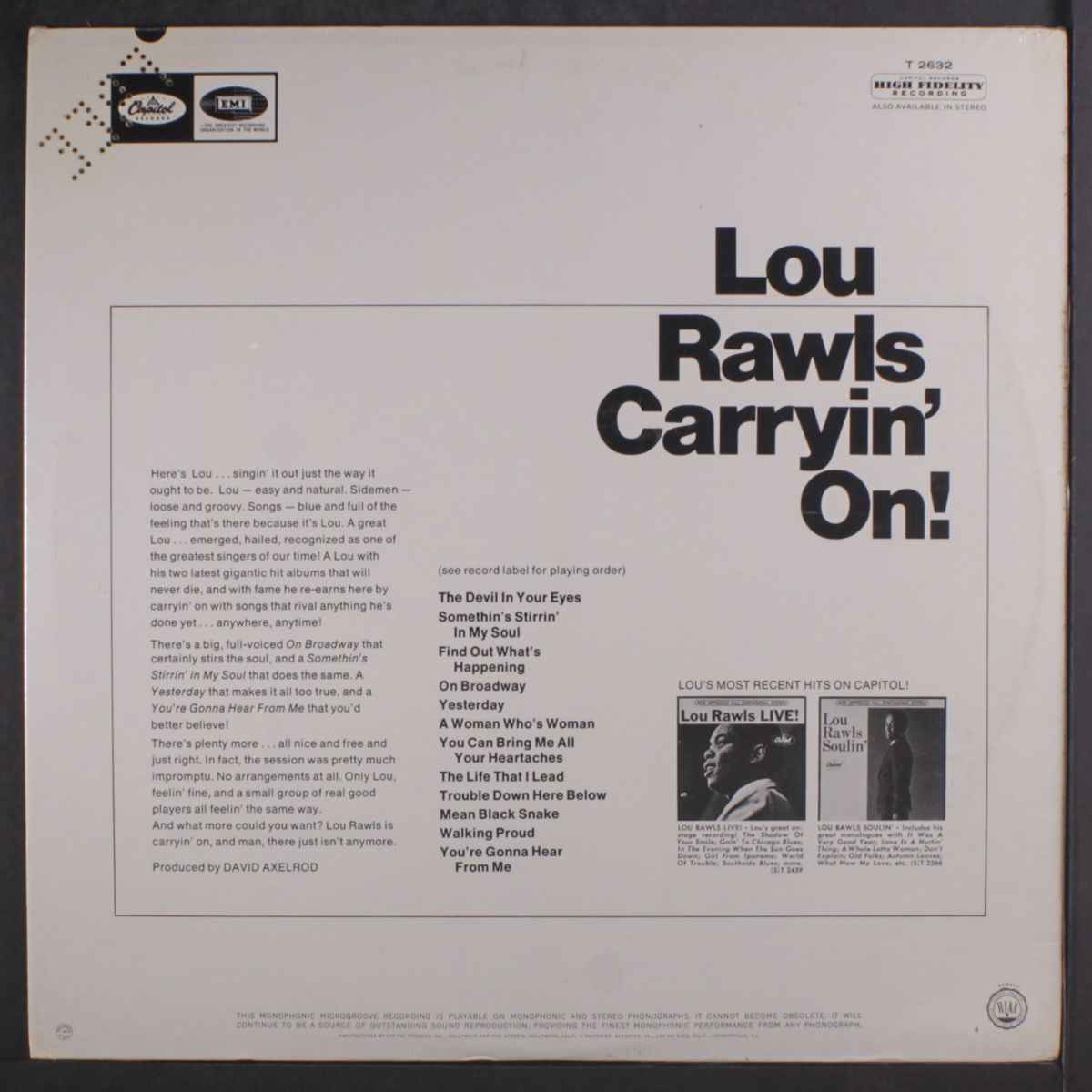 carryin' on! by LOU RAWLS