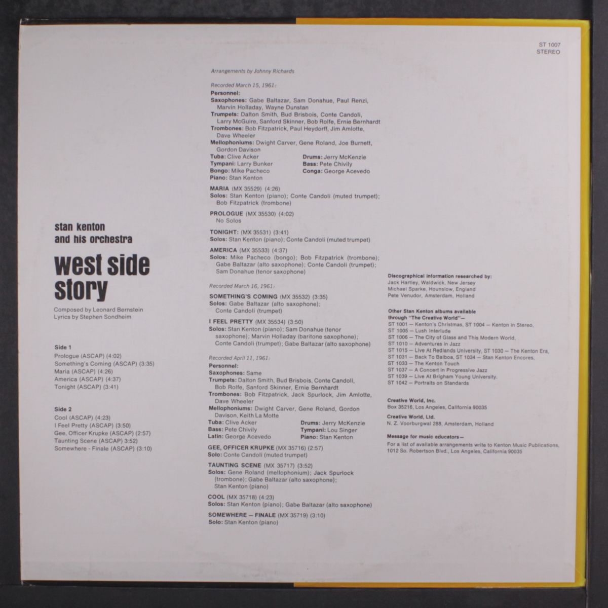 west side story by STAN KENTON