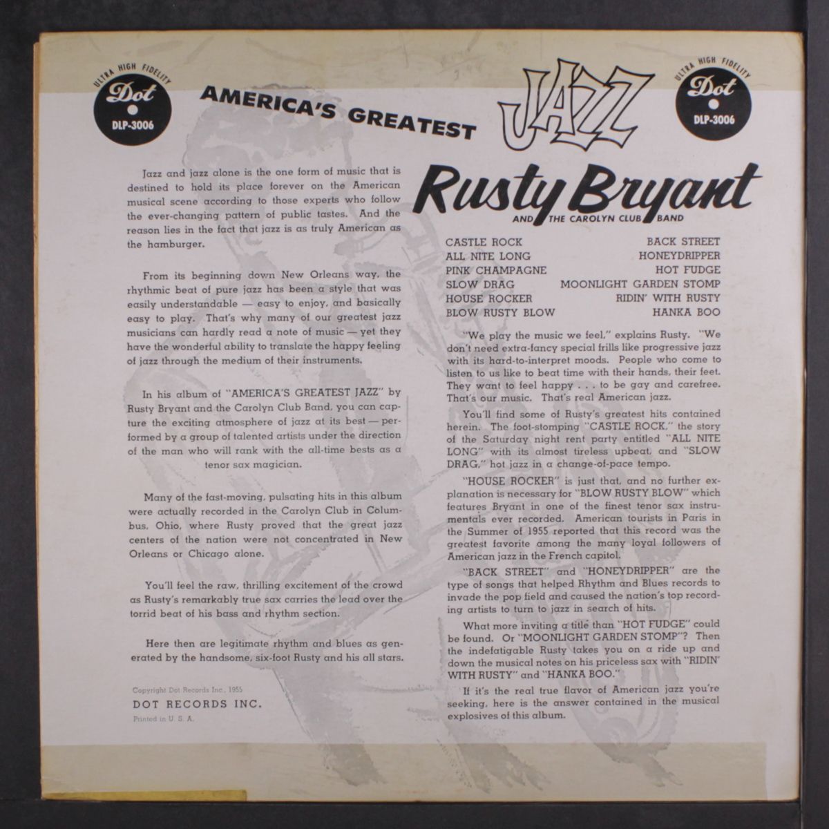 america's greatest jazz by RUSTY BRYANT